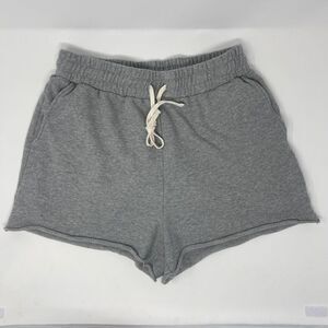 Show Me Your Mumu Womens High Waisted Shorts Drawstring Stretch Gray Small